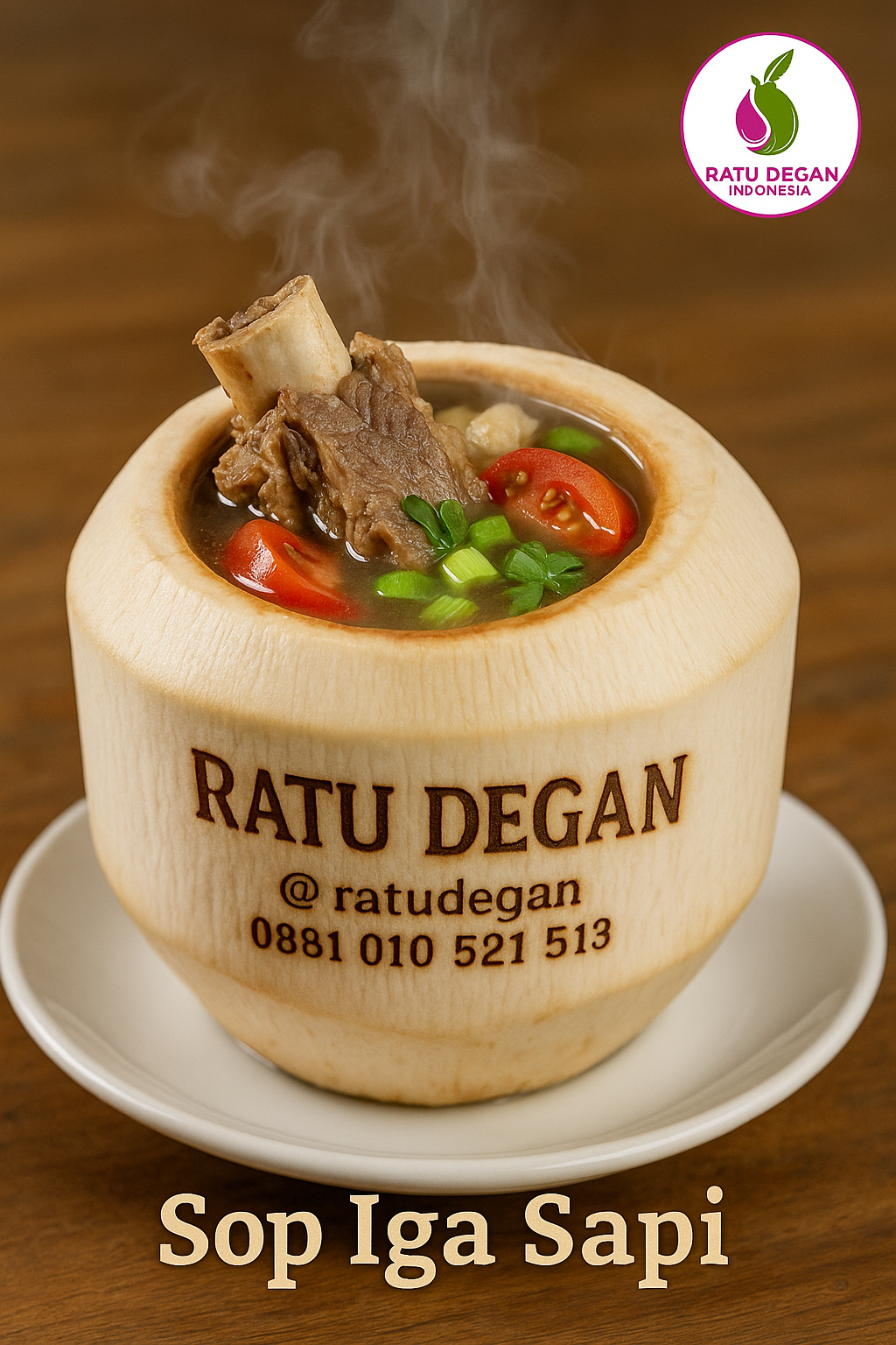 Sop Iga Sapi - Dalam Batok Kelapa Muda